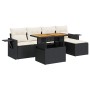 Set de sofás de jardín 6 piezas y cojines ratán sintético negro de , Conjuntos de jardín - Ref: Foro24-3327136, Precio: 395,8...