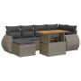 Set de sofás de jardín 7 pzas con cojines ratán sintético gris de , Conjuntos de jardín - Ref: Foro24-3327287, Precio: 479,57...