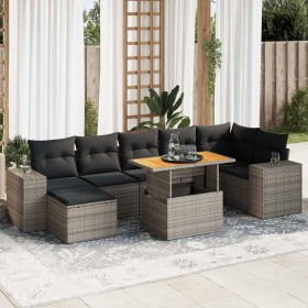 Set de sofás de jardín y cojines 8 piezas ratán sintético gris de , Conjuntos de jardín - Ref: Foro24-3327406, Precio: 536,55...