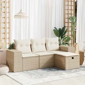 Juego de sofás jardín con cojines 4 pzas ratán sintético beige de , Conjuntos de jardín - Ref: Foro24-3325654, Precio: 332,79...
