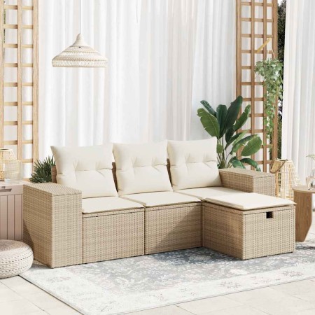 Juego de sofás jardín con cojines 4 pzas ratán sintético beige de , Conjuntos de jardín - Ref: Foro24-3325654, Precio: 334,96...