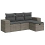 Set de sofás de jardín 4 pzas y cojines ratán sintético gris de , Conjuntos de jardín - Ref: Foro24-3325656, Precio: 272,55 €...