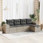 Set de sofás jardín y cojines 5 pzas ratán sintético gris claro de , Conjuntos de jardín - Ref: Foro24-3325668, Precio: 333,6...