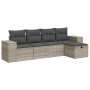 Set de sofás jardín y cojines 5 pzas ratán sintético gris claro de , Conjuntos de jardín - Ref: Foro24-3325668, Precio: 333,6...