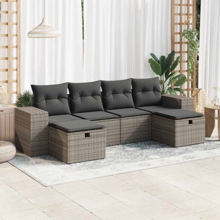 Set de muebles de jardín 6 pzas y cojines ratán sintético gris de , Conjuntos de jardín - Ref: Foro24-3325726, Precio: 374,75...