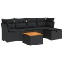 Set de sofás de jardín 6 piezas y cojines ratán sintético negro de , Conjuntos de jardín - Ref: Foro24-3325751, Precio: 378,1...