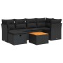 Set de sofás de jardín 7 pzas con cojines ratán sintético negro de , Conjuntos de jardín - Ref: Foro24-3325758, Precio: 465,5...