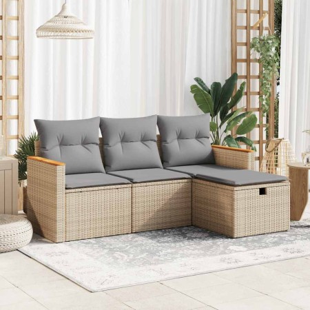 Juego de sofás jardín con cojines 4 pzas ratán sintético beige de , Conjuntos de jardín - Ref: Foro24-3325895, Precio: 270,10...
