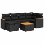 Set de sofás de jardín 7 pzas con cojines ratán sintético negro de , Conjuntos de jardín - Ref: Foro24-3325919, Precio: 473,7...