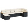 Set de sofás de jardín 7 pzas con cojines ratán sintético negro de , Conjuntos de jardín - Ref: Foro24-3325927, Precio: 412,7...