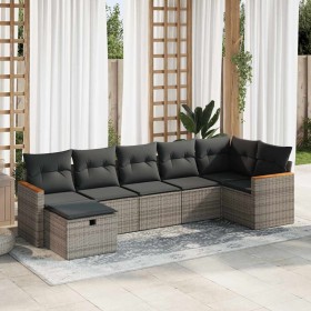 Set de sofás de jardín 7 pzas con cojines ratán sintético gris de , Conjuntos de jardín - Ref: Foro24-3325931, Precio: 438,27...