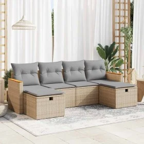 Juego de sofás jardín con cojines 6 pzas ratán sintético beige de , Conjuntos de jardín - Ref: Foro24-3325944, Precio: 360,75...