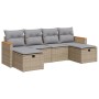 Juego de sofás jardín con cojines 6 pzas ratán sintético beige de , Conjuntos de jardín - Ref: Foro24-3325944, Precio: 377,99...