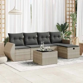 Set de sofás de jardín 6 pzas y cojines ratán sintético gris de , Conjuntos de jardín - Ref: Foro24-3325578, Precio: 407,33 €...