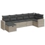 Set de sofás de jardín 7 pzas con cojines ratán PE gris claro de , Conjuntos de jardín - Ref: Foro24-3325408, Precio: 496,35 ...