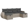 Set de sofás de jardín 6 pzas y cojines ratán sintético gris de , Conjuntos de jardín - Ref: Foro24-3325628, Precio: 387,49 €...