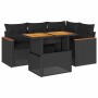 Set sofás jardín y cojines 5 pzas ratán sintético acacia negro de , Conjuntos de jardín - Ref: Foro24-3327478, Precio: 411,94...