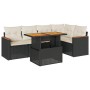 Set sofás jardín y cojines 5 pzas ratán sintético acacia negro de , Conjuntos de jardín - Ref: Foro24-3327486, Precio: 414,21...