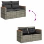 Set sofás jardín y cojines 5 pzas ratán sintético acacia gris de , Conjuntos de jardín - Ref: Foro24-3327490, Precio: 434,29 ...