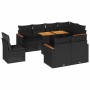 Set sofás jardín y cojines 9 pzas ratán sintético acacia negro de , Conjuntos de jardín - Ref: Foro24-3327499, Precio: 692,46...