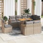 Set sofás jardín y cojines 9 pzas ratán sintético acacia beige de , Conjuntos de jardín - Ref: Foro24-3327503, Precio: 647,57...