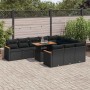 Set sofás jardín y cojines 11 pzas ratán sintético acacia negro de , Conjuntos de jardín - Ref: Foro24-3327534, Precio: 821,8...