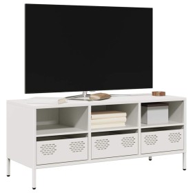 Mueble para TV acero laminado en frío blanco 101,5x39x43,5 cm de , Muebles TV - Ref: Foro24-851327, Precio: 127,50 €, Descuen...