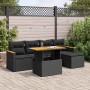 Set sofás jardín y cojines 6 pzas ratán sintético acacia negro de , Conjuntos de jardín - Ref: Foro24-3327471, Precio: 437,02...
