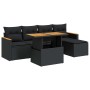 Set sofás jardín y cojines 6 pzas ratán sintético acacia negro de , Conjuntos de jardín - Ref: Foro24-3327471, Precio: 437,02...