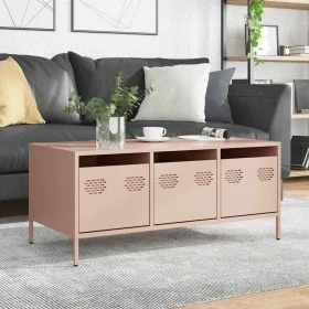 Mesa de centro acero laminado en frío rosa 101,5x50x43,5 cm by , Coffee table - Ref: Foro24-851269, Price: 110,56 €, Discount: %