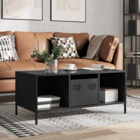 Mesa de centro acero laminado en frío negro 101,5x50x43,5 cm by , Coffee table - Ref: Foro24-851274, Price: 86,78 €, Discount: %