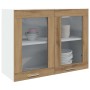 Armario colgante vidrio madera roble artisan 80x31x60 cm de , Armarios de cocina - Ref: Foro24-856120, Precio: 70,53 €, Descu...