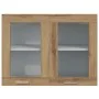 Armario colgante vidrio madera roble artisan 80x31x60 cm de , Armarios de cocina - Ref: Foro24-856120, Precio: 68,59 €, Descu...