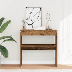 Mesa consola madera de ingeniería envejecida 80x30x80 cm de , Mesas auxiliares - Ref: Foro24-856624, Precio: 45,75 €, Descuen...