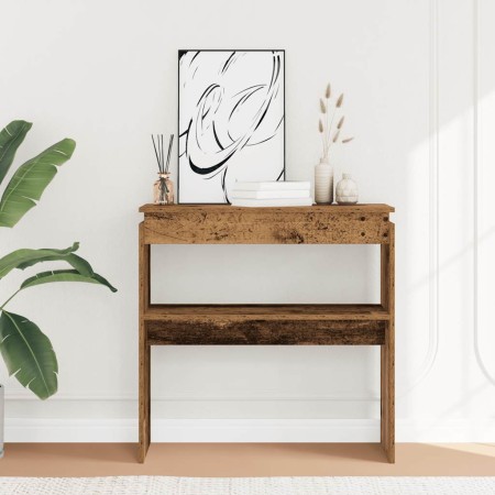 Mesa consola madera de ingeniería envejecida 80x30x80 cm de , Mesas auxiliares - Ref: Foro24-856624, Precio: 45,75 €, Descuen...