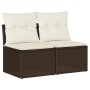Set sofás jardín y cojines 4 pzas ratán sintético acacia marrón de , Conjuntos de jardín - Ref: Foro24-3325249, Precio: 113,5...