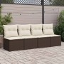 Set sofás jardín y cojines 4 pzas ratán sintético acacia marrón de , Conjuntos de jardín - Ref: Foro24-3325249, Precio: 113,5...
