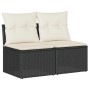 Set sofás jardín y cojines 4 pzas ratán sintético acacia negro de , Conjuntos de jardín - Ref: Foro24-3325242, Precio: 109,87...