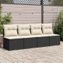 Set sofás jardín y cojines 4 pzas ratán sintético acacia negro de , Conjuntos de jardín - Ref: Foro24-3325242, Precio: 109,87...