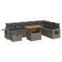 Set sofás jardín y cojines 9 pzas ratán sintético acacia gris de , Conjuntos de jardín - Ref: Foro24-3328047, Precio: 584,53 ...
