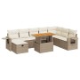 Set sofás jardín y cojines 9 pzas ratán sintético acacia beige de , Conjuntos de jardín - Ref: Foro24-3328045, Precio: 688,24...
