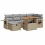 Set sofás jardín y cojines 8 pzas ratán sintético acacia beige de , Conjuntos de jardín - Ref: Foro24-3328032, Precio: 521,05...