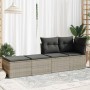 Set sofás jardín y cojines 2 pzas ratán sintético acacia gris de , Conjuntos de jardín - Ref: Foro24-3328665, Precio: 109,35 ...