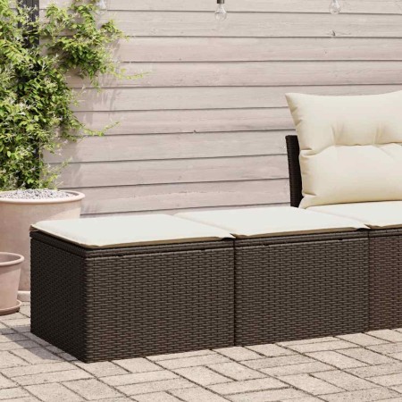 Set sofás jardín y cojines 2 pzas ratán sintético acacia marrón de , Conjuntos de jardín - Ref: Foro24-3328686, Precio: 94,07...