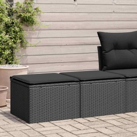 Set sofás jardín y cojines 2 pzas ratán sintético acacia negro de , Conjuntos de jardín - Ref: Foro24-3328678, Precio: 110,38...