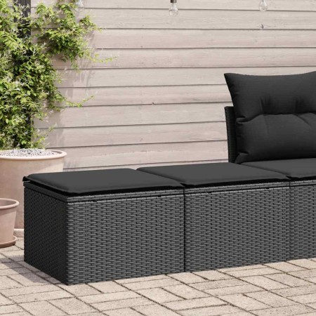 Set sofás jardín y cojines 2 pzas ratán sintético acacia negro de , Conjuntos de jardín - Ref: Foro24-3328678, Precio: 110,38...
