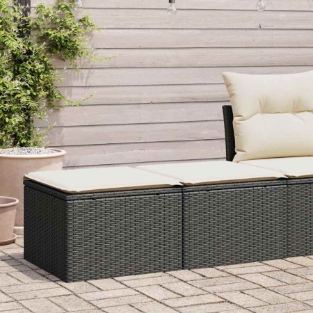 Set sofás jardín y cojines 2 pzas ratán sintético acacia negro de , Conjuntos de jardín - Ref: Foro24-3328659, Precio: 75,24 ...