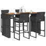 Set bar jardín sin cojines 5 pzas ratán sintético acacia negro de , Conjuntos de jardín - Ref: Foro24-3328891, Precio: 543,21...