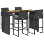 Set bar jardín sin cojines 5 pzas ratán sintético acacia negro de , Conjuntos de jardín - Ref: Foro24-3328891, Precio: 543,21...