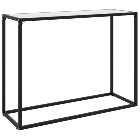 Mesa consola vidrio templado blanco 100x35x75 cm de vidaXL, Mesas auxiliares - Ref: Foro24-322813, Precio: 47,31 €, Descuento: %